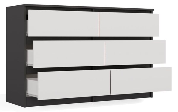 TP Living Komoda Malwa M6 120 cm antracit/bílá