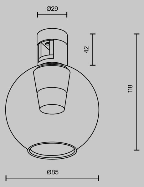 MAYTONI Svítidlo do kolejnice Bubble Flarity 3000K 3W 120d TR148-1-3W3K-B-DE