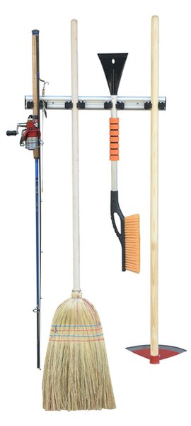 Goodhome DRŽÁK NA KOŠŤATA, SMETÁKY, METLY A MOPY, posunovací, 4 sloty RIM