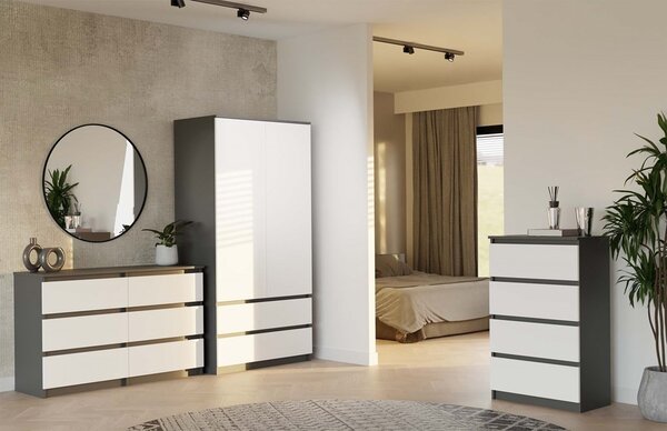 TP Living Komoda Malwa M6 120 cm antracit/bílá