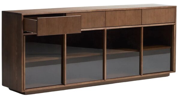 LÉTO -15% Kave Home Hnědá komoda Helvine 200 x 40 cm