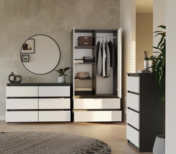 TP Living Komoda Malwa M6 120 cm antracit/bílá