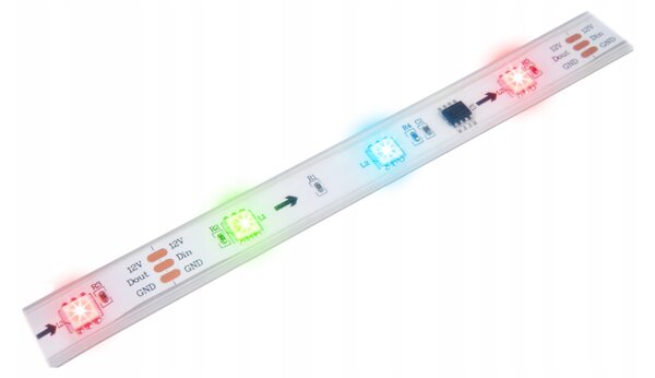 BERGE Digitální pásek LED - RGB - IP20 - 5m - duhový efekt