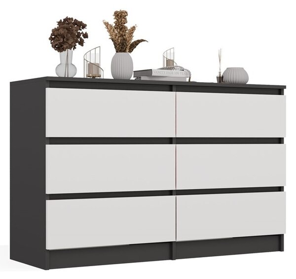 TP Living Komoda Malwa M6 120 cm antracit/bílá