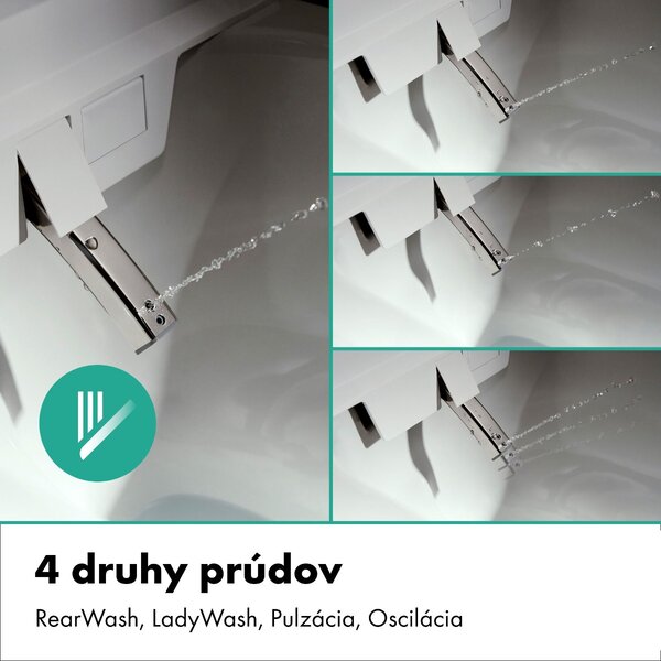 Hansgrohe LavaPura Element S - Závěsné sprchové WC, kompletní sada, AquaHelix Flush, SmartClean, HygieneEffect, bílá 63021450