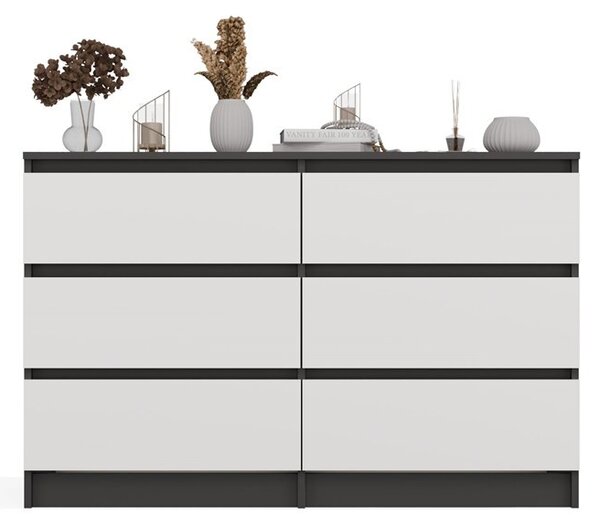 TP Living Komoda Malwa M6 120 cm antracit/bílá