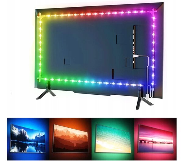BERGE Digitální pásek LED - RGB - IP20 - 5m - duhový efekt