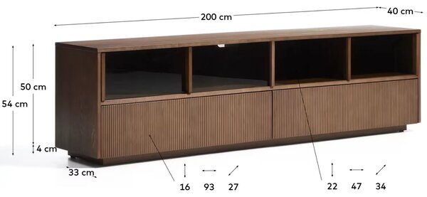 LÉTO -15% Kave Home Hnědá komoda Helvine 200 x 40 cm