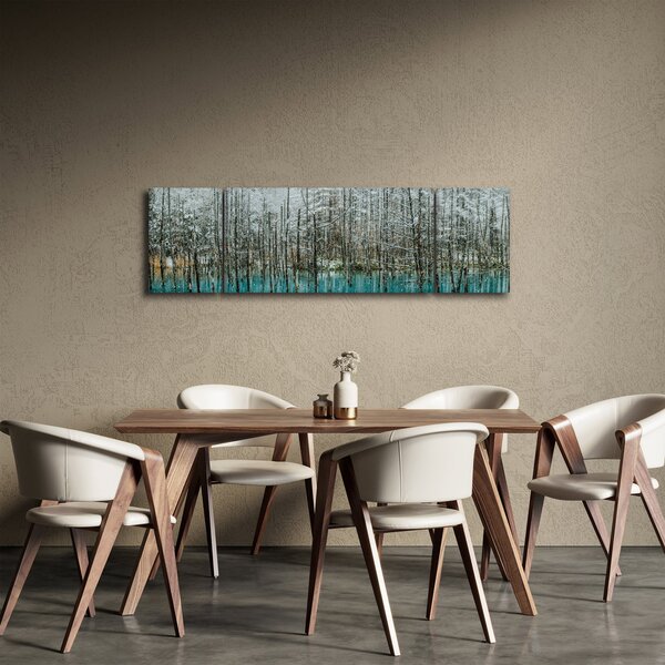 Obraz - Tyrkysový rybník, Biei, Japonsko (170x50 cm)