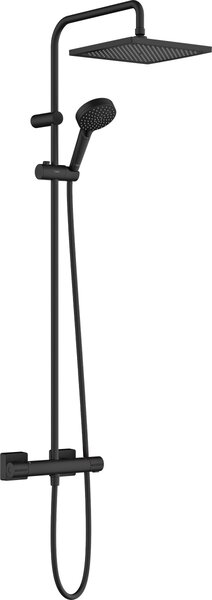 Hansgrohe Vernis Shape sprchová sada na stěnu s termostatem s dešťovou sprchou černá 26429670