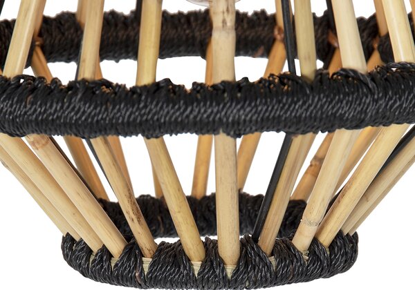 Orientální závěsné svítidlo bambus s černou 32 cm - Evalin