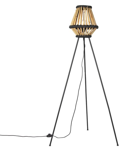Orientální stativ stojací lampa bambus s černou - Evalin