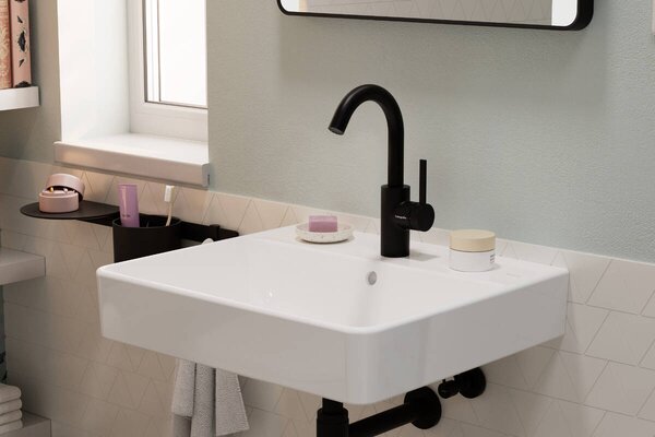 Hansgrohe Zesis S - Umyvadlová baterie 210 CoolStart s otočným výtokem bez odtokové soupravy, černá matná 74741670