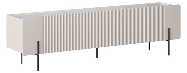 TV stolek Malmi 200 cm - kašmírový / crema bianca / černé nožky