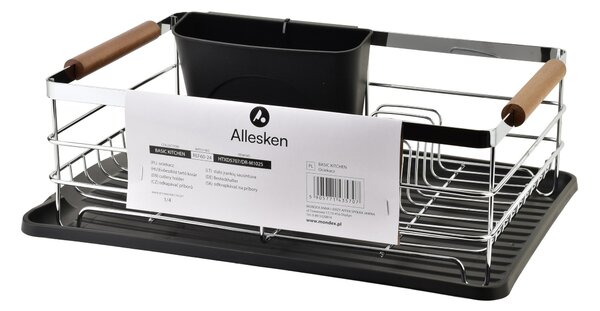 Allesken Odkapávač na nádobí BASIC černý/stříbrný
