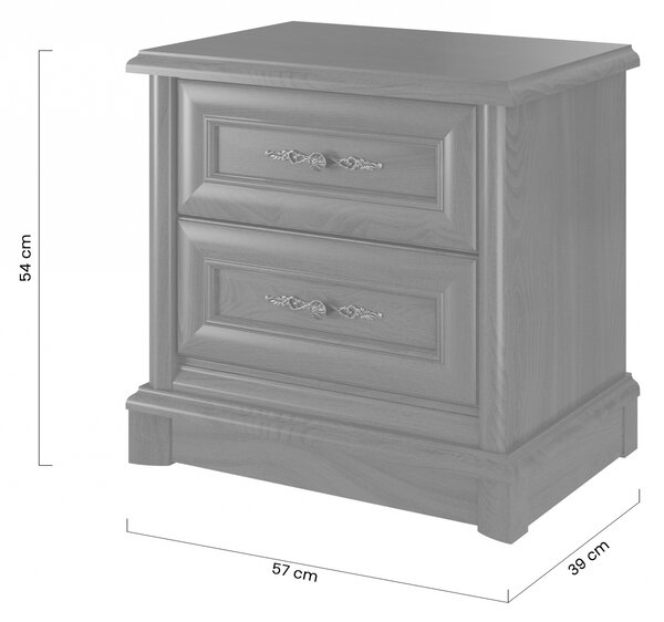 Noční stolek Sonata 60 cm se zásuvkami - kaštan šlechetný