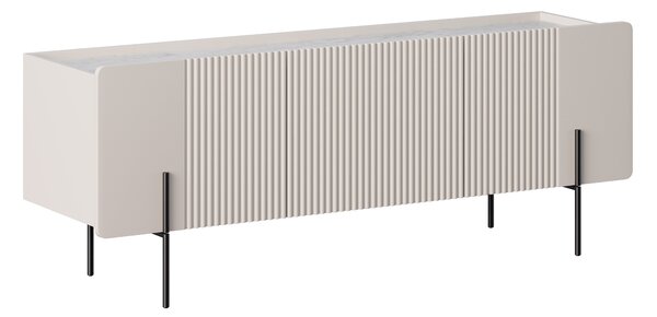 TV stolek Malmi 150 cm - kašmírový / crema bianca / černé nožky