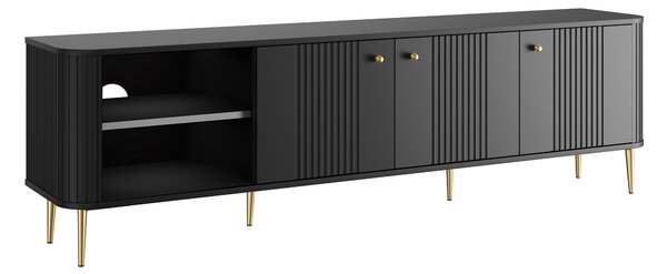 TV stolek Vesper 3D 187 cm - černý / zlaté nohy