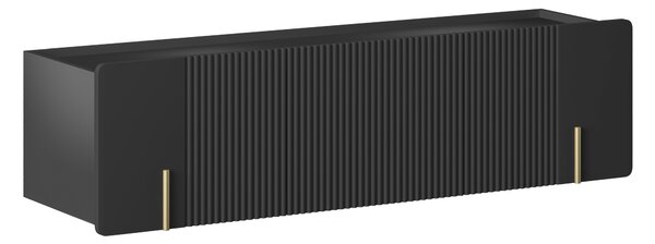 Závěsný TV stolek Malmi 150 cm - černý mat / zlatá
