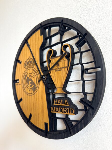 3D Dřevěné dubové hodiny Real Madrid 30cm/50cm/80cm