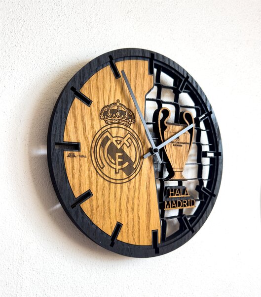 3D Dřevěné dubové hodiny Real Madrid 30cm/50cm/80cm