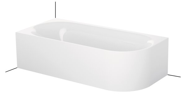 Bette BetteLux Oval IV Silhouette - Vana do levého rohu 1750x800 mm, BetteGlaze Plus, bílá 3425-000CERVS,PLUS