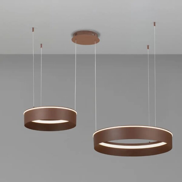 Nova Luce Hnědé kovové závěsné LED světlo Olivia 112 cm