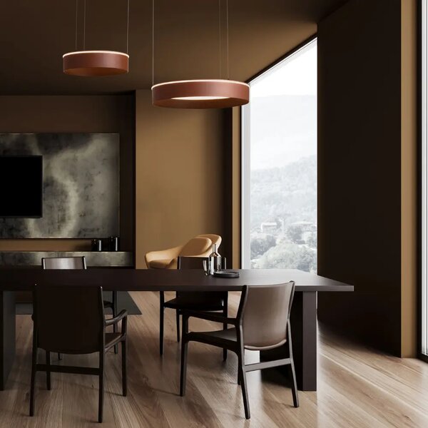 Nova Luce Hnědé kovové závěsné LED světlo Olivia 112 cm