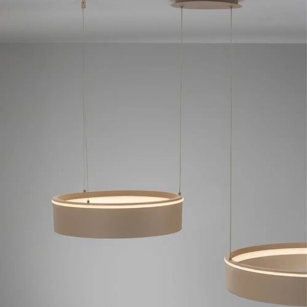 Nova Luce Béžové kovové závěsné LED světlo Olivia 112 cm