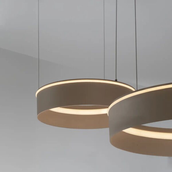Nova Luce Béžové kovové závěsné LED světlo Olivia 112 cm