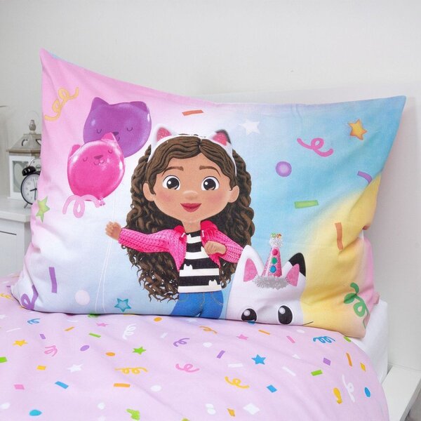 Růžové bavlněné dětské povlečení na jednolůžko 140x200 cm Gabby's Dollhouse "Rainbow" – Jerry Fabrics