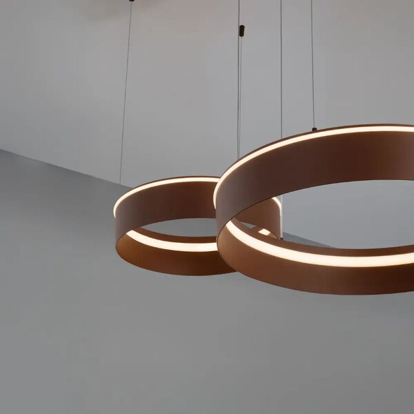 Nova Luce Hnědé kovové závěsné LED světlo Olivia 112 cm