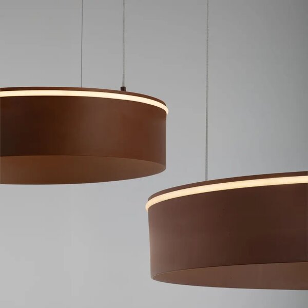 Nova Luce Hnědé kovové závěsné LED světlo Olivia 112 cm