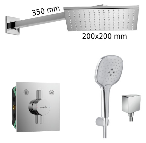 HG Set 8 - Sprchový systém pod omítku, komplet - směšovací baterie, chrom