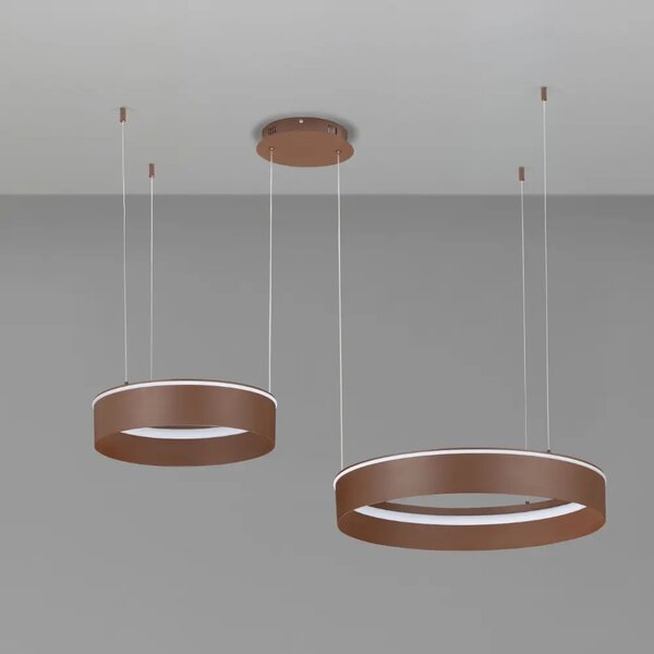 Nova Luce Hnědé kovové závěsné LED světlo Olivia 112 cm