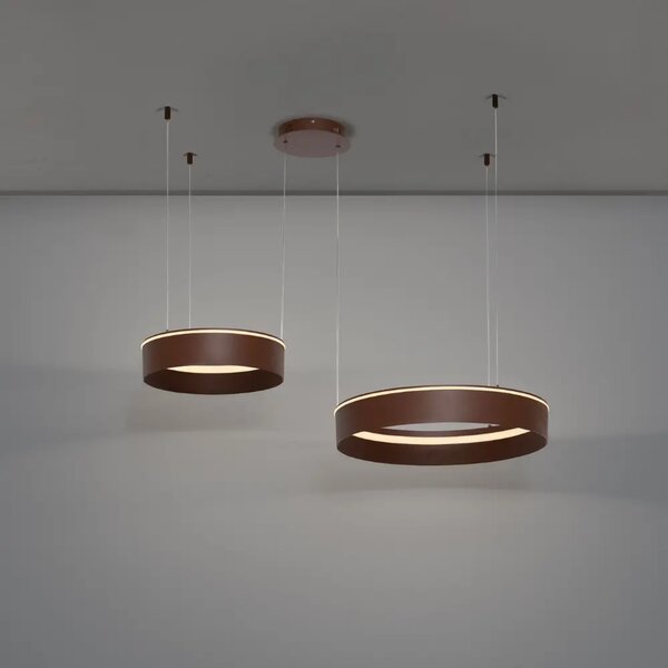 Nova Luce Hnědé kovové závěsné LED světlo Olivia 112 cm