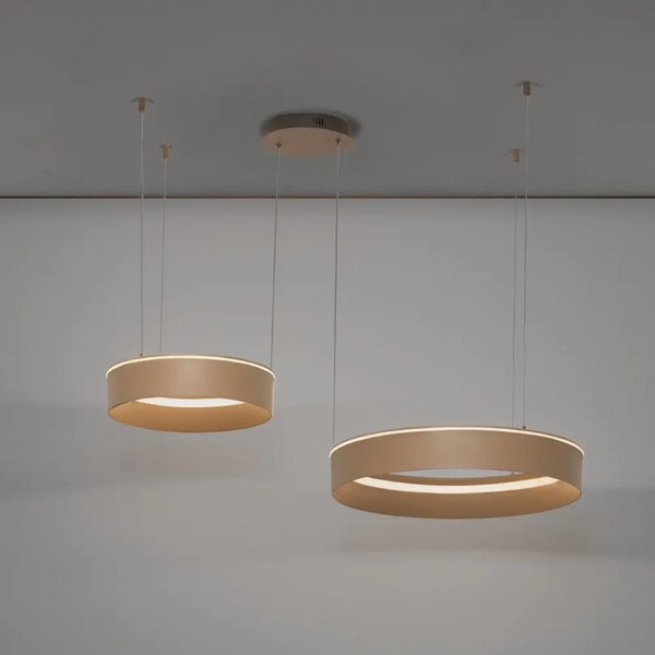 Nova Luce Béžové kovové závěsné LED světlo Olivia 112 cm