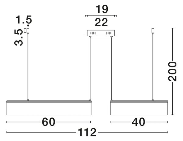 Nova Luce Béžové kovové závěsné LED světlo Olivia 112 cm