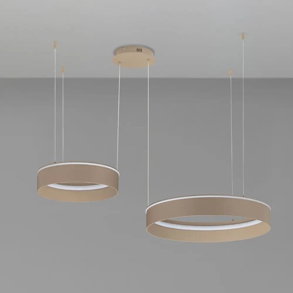 Nova Luce Béžové kovové závěsné LED světlo Olivia 112 cm