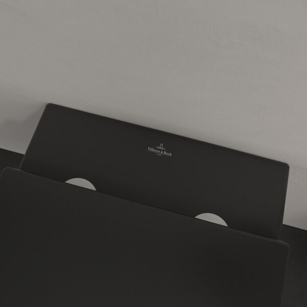 Villeroy & Boch Subway 2.0 - Závěsné WC, Rimless, s DirectFlush, Pure Black CeramicPlus 5614R0R7