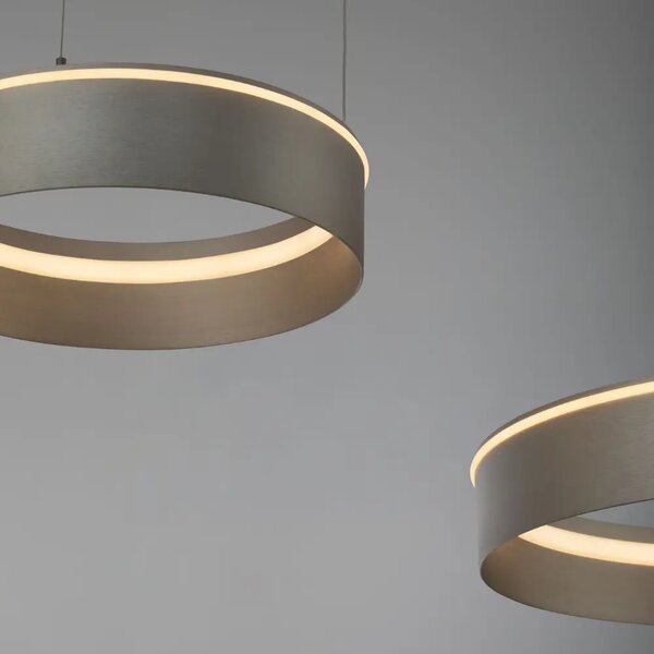 Nova Luce Stříbrné kovové závěsné LED světlo Olivia 112 cm