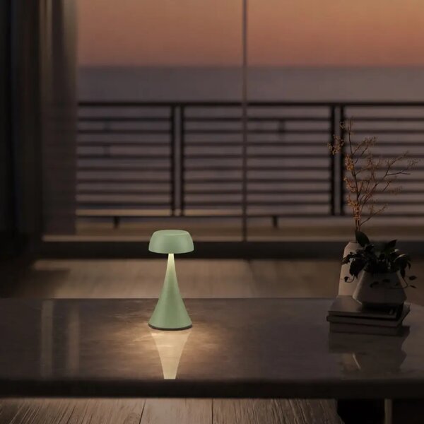 Nova Luce Zelená kovová nabíjecí stolní LED lampa Ycro