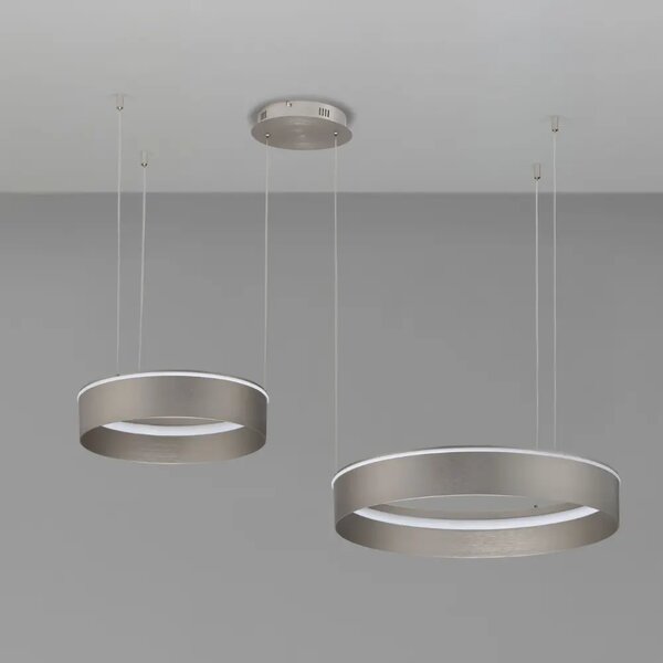 Nova Luce Stříbrné kovové závěsné LED světlo Olivia 112 cm