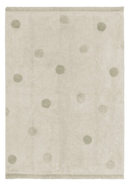Khaki krémový pratelný ručně tkaný bavlněný dětský koberec 120x160 cm Hippy Dots Olive – Lorena Canals
