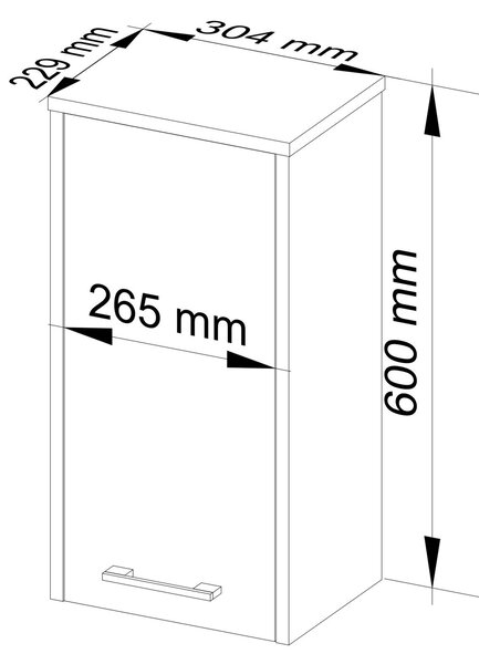 Ak furniture Závěsná koupelnová skříňka Fin 30 cm dub artisan/bílá