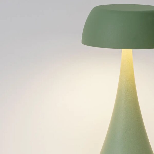 Nova Luce Zelená kovová nabíjecí stolní LED lampa Ycro