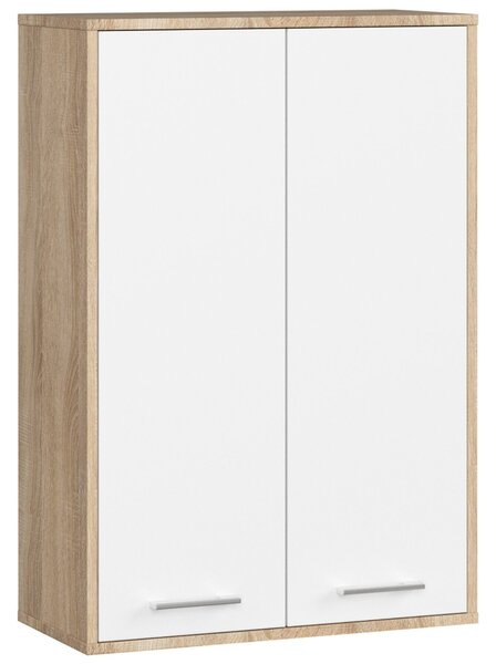 Ak furniture Závěsná koupelnová skříňka Fin W64 64 cm bílá/dub sonoma II