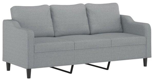 3dílná sedací souprava s poduškami světle šedá textil 3201770