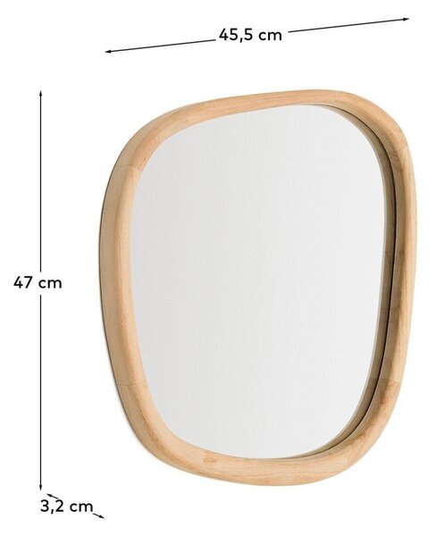 Nástěnné zrcadlo s dřevěným rámem 45,5x47 cm Alura – Kave Home