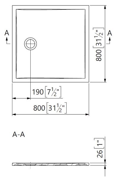 Vima 141 - Sprchová vanička 800x800 mm, bílá
